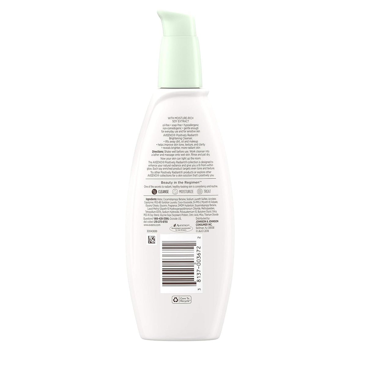 Aveeno Positively Radiant Brightening Facial Cleanser, 6.7 fl oz, Pack of 2 - view 5