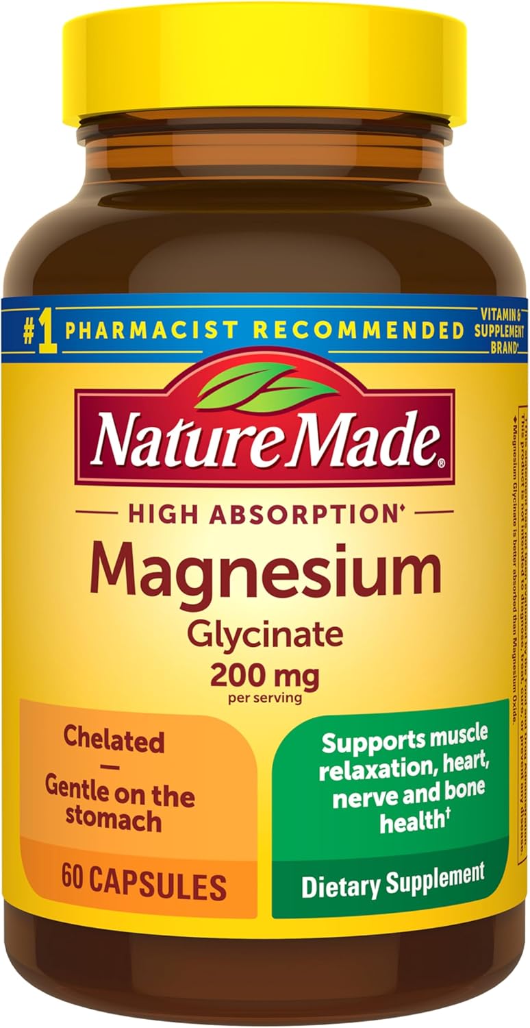 Nature Made Magnesium Glycinate 200 mg per Serving, 60 Capsules — product view