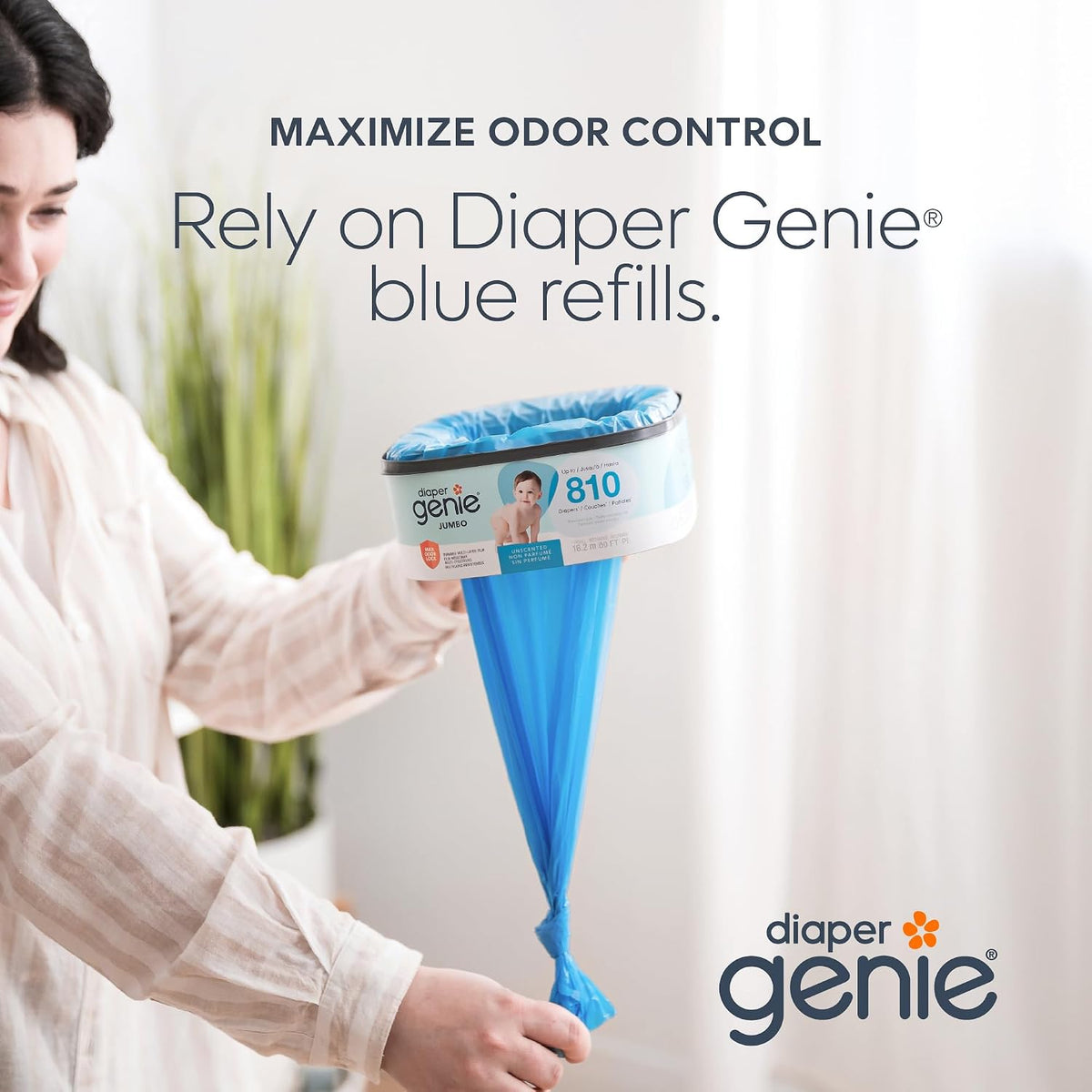 Diaper Genie Jumbo+ Square Refill, Continuous Film, 1080 Newborn Nappies - view 5