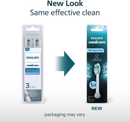 Philips Sonicare C2 Plaque Control Brush Heads, 3 Pack, White - view 2