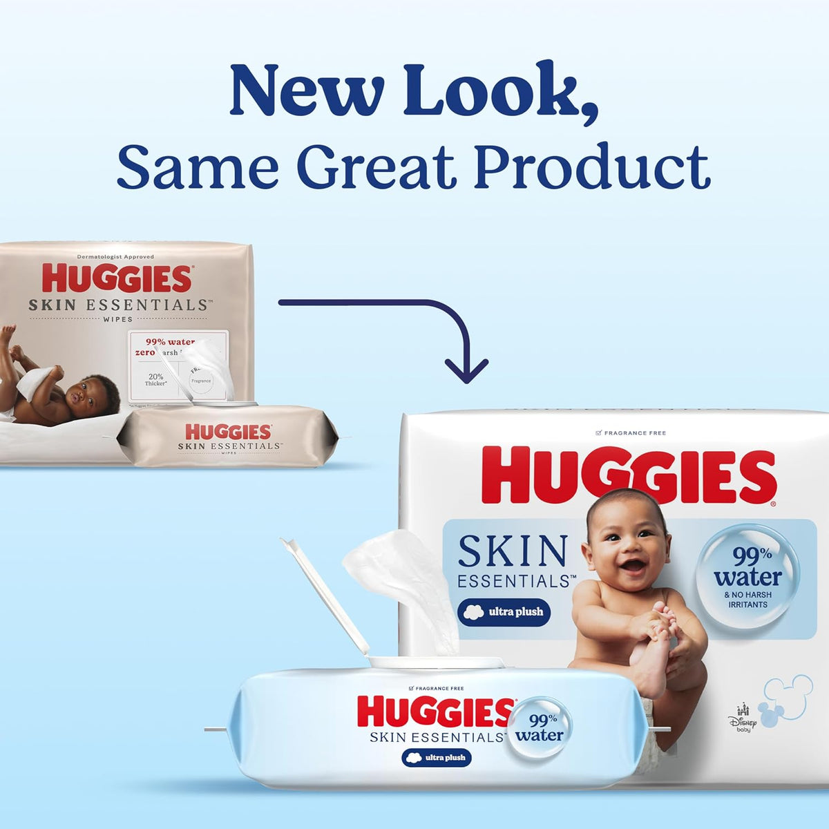Huggies Skin Essentials Baby Wipes, 99% Water, 10 Packs, 560 Wipes - view 2