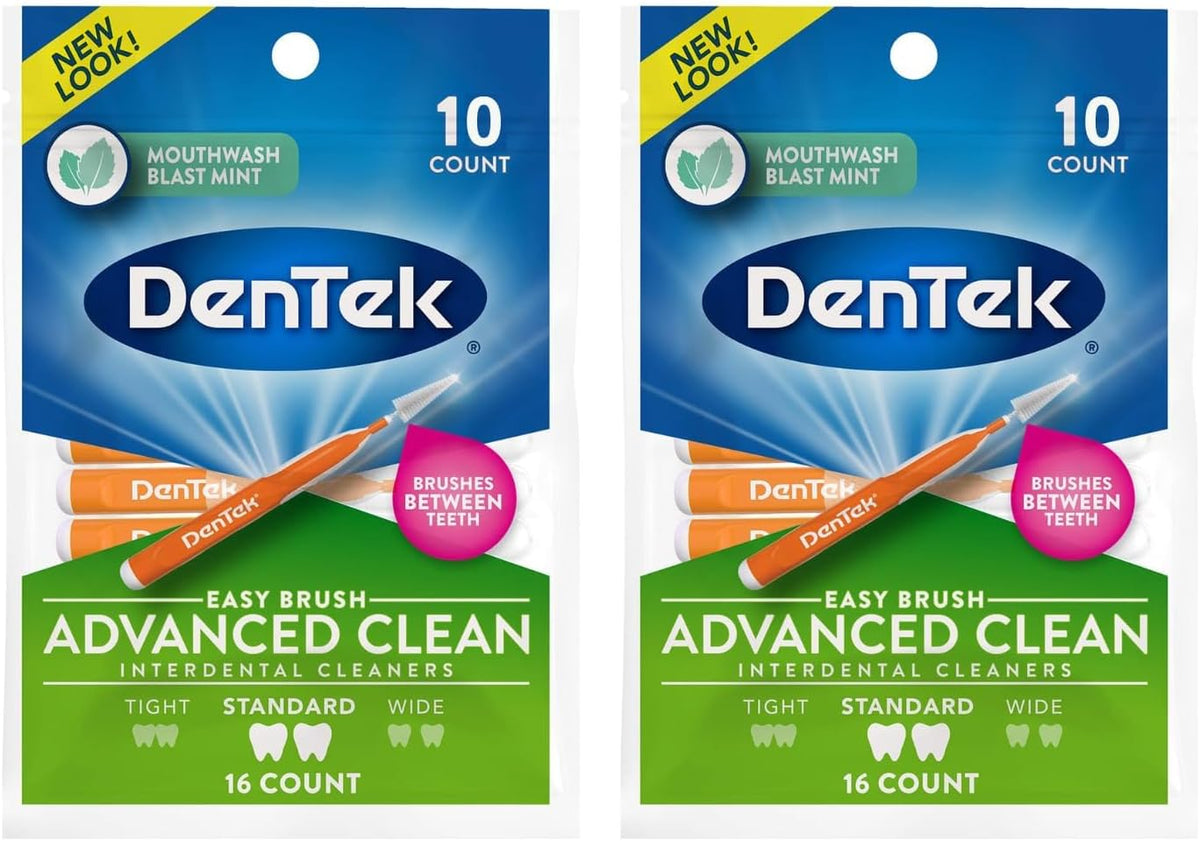 DenTek Easy Brush Interdental Cleaners Orange and White, 10 Count, Pack of 2 - view 2