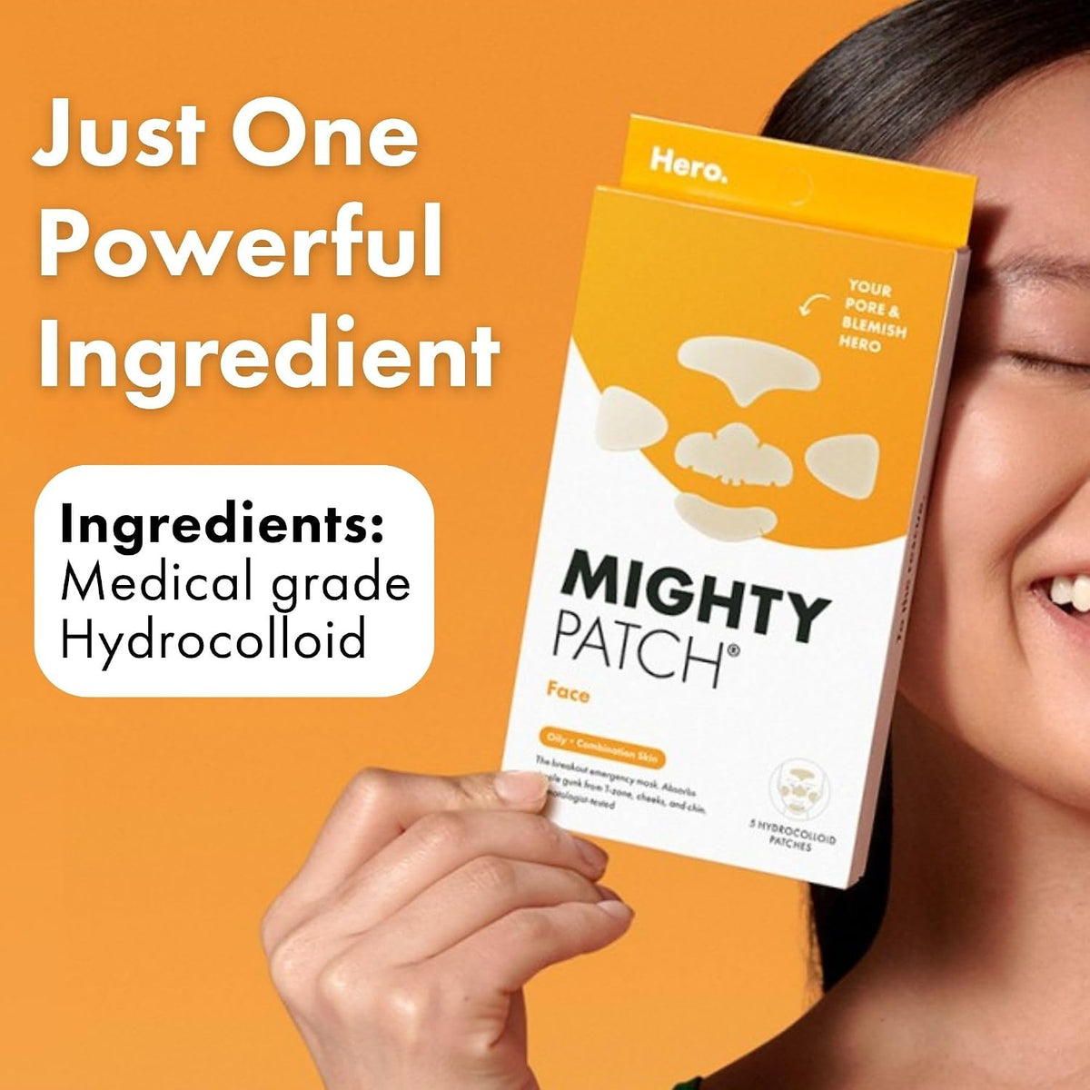 Hero Mighty Patch Face XL Hydrocolloid Patches, 5 Count - view 6