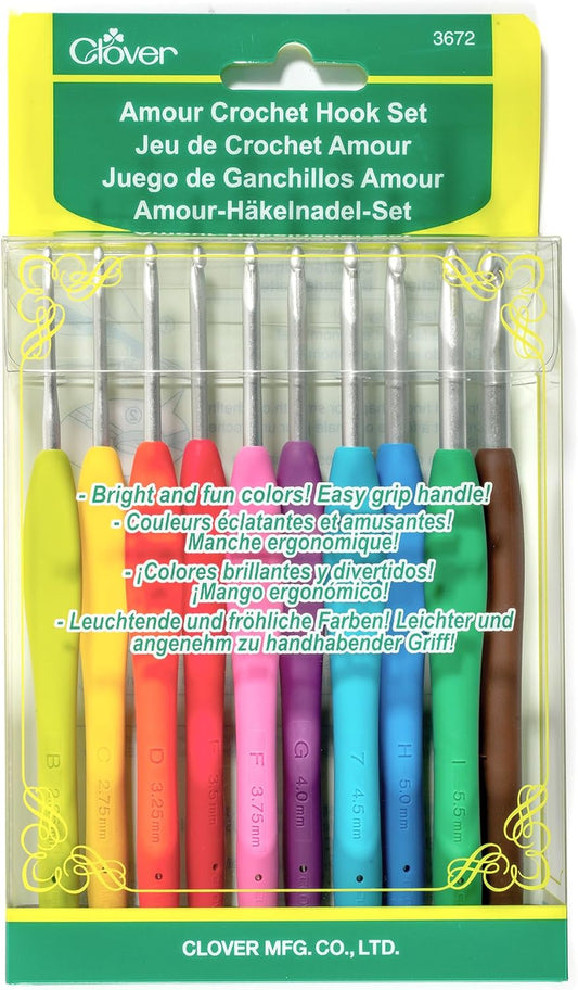Clover Amour Crochet Hook Set, 10 Sizes