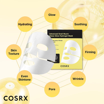 COSRX Advanced Snail Mucin Glass Glow Hydrogel Face Masks, Pack of 3 - view 5