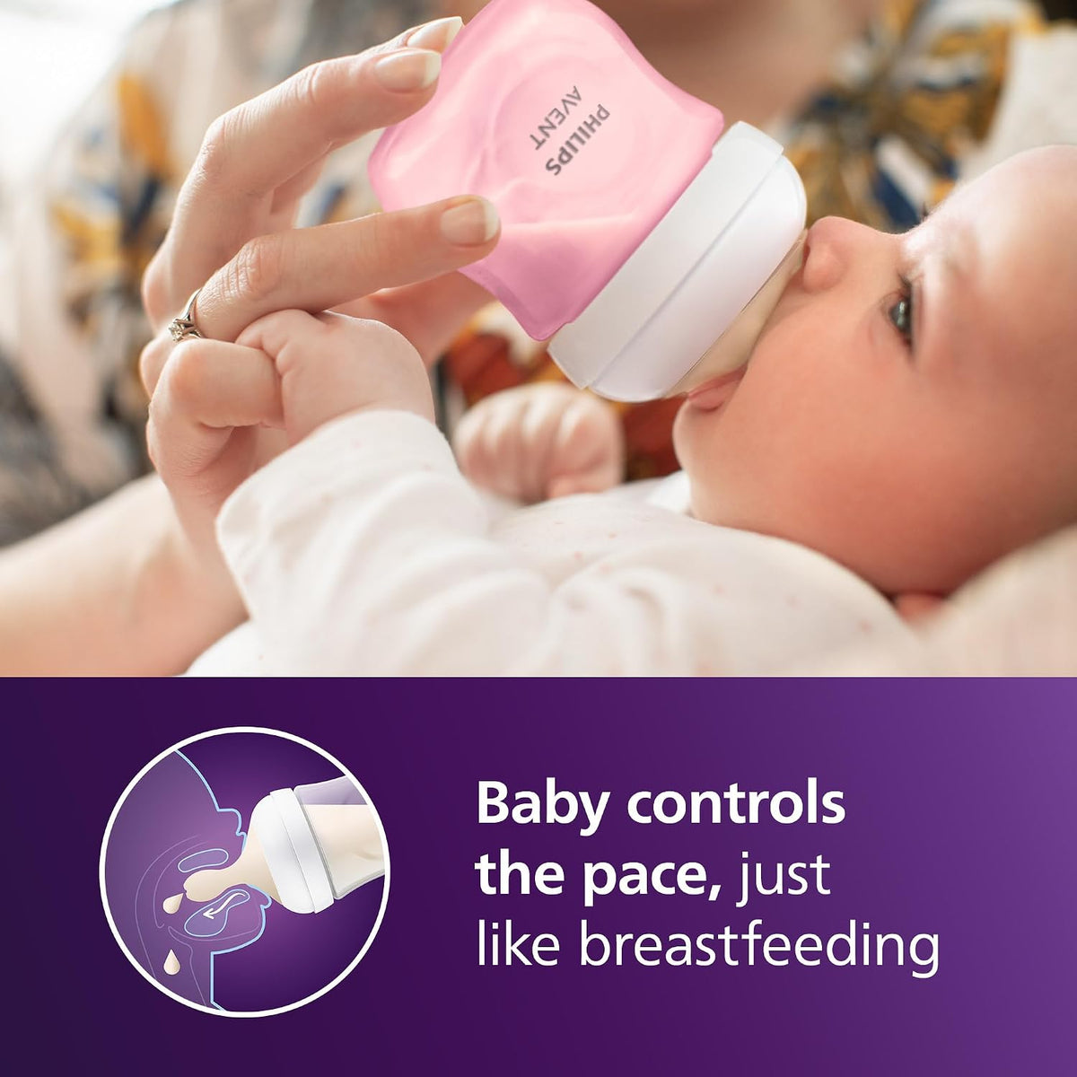 Philips Avent Natural Baby Bottles, Slow Flow, 4 oz (120 ml), Pack of 4 - view 2