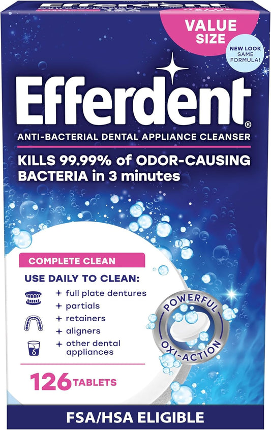 Efferdent Complete Clean Denture Cleaner Tablets, 126 Count