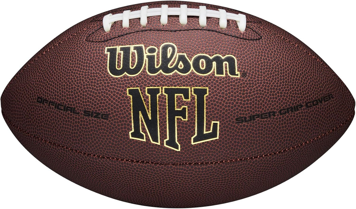 Wilson NFL Super Grip Composite Football, Junior Size, Brown — product view