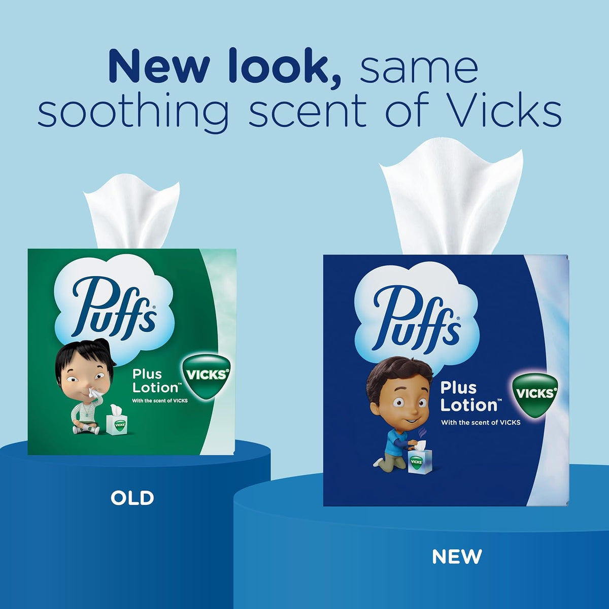 Puffs Plus Lotion with Vicks Scent Tissues, 4 Cubes of 48 - view 2