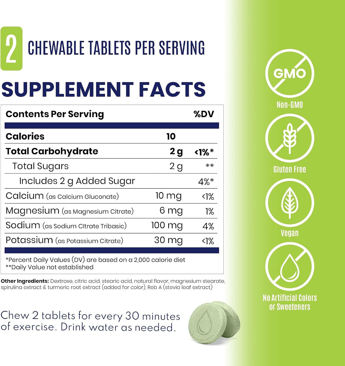 SaltStick FastChews Electrolyte Chewable Tablets Green Apple 60 Count - view 3