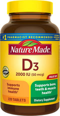 Nature Made Vitamin D3 2000 IU (50 mcg), 220 Tablets