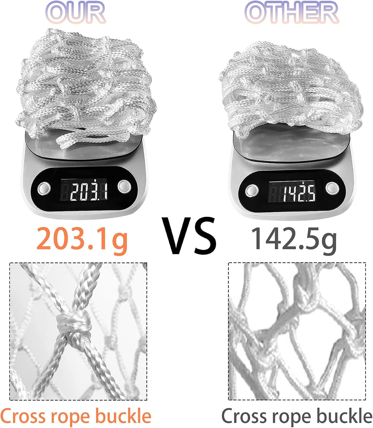 LAO XUE Heavy Duty Basketball Net, 12 Loops, Outdoor Replacement - view 2