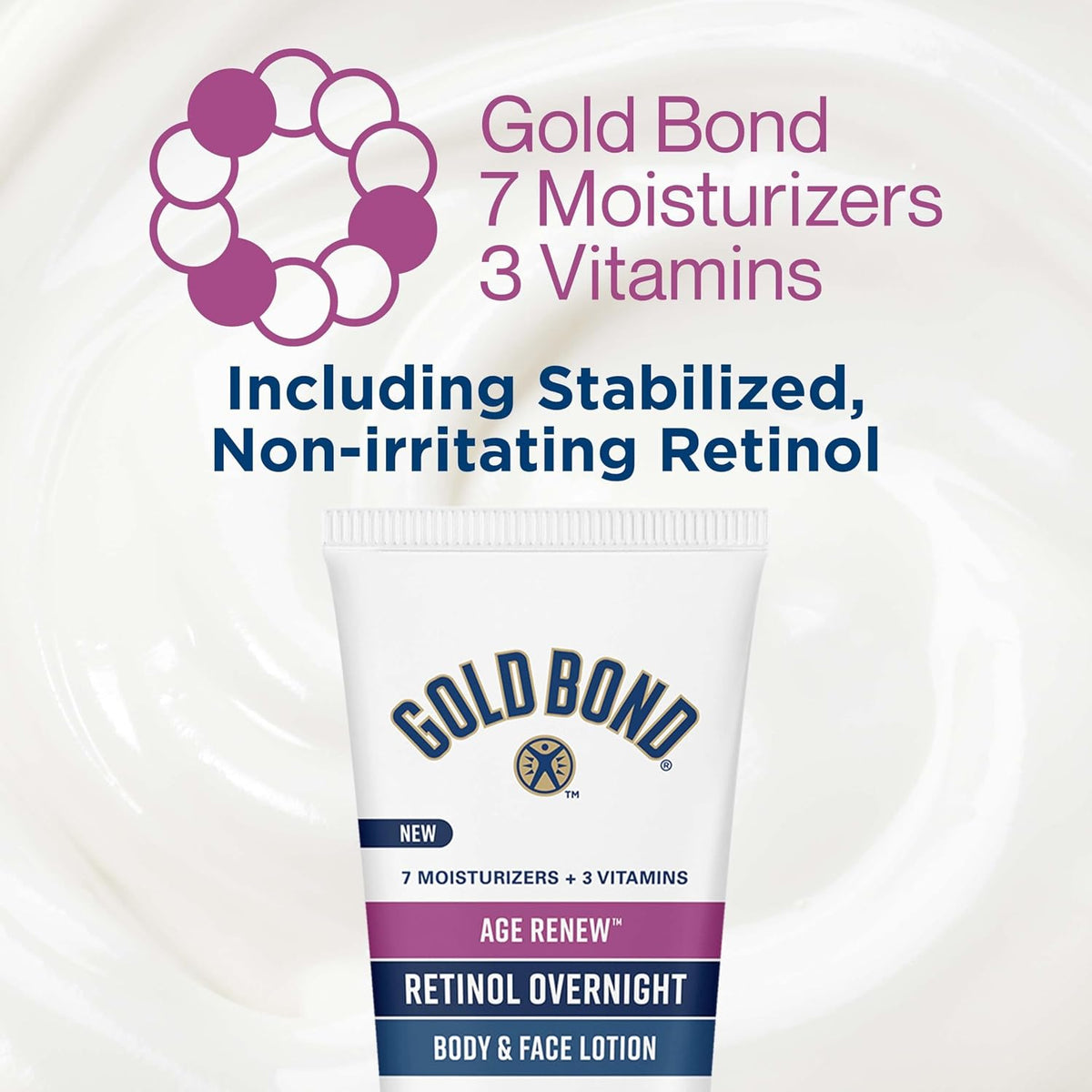 Gold Bond Age Renew Retinol Overnight Body & Face Lotion, 7 oz - view 4
