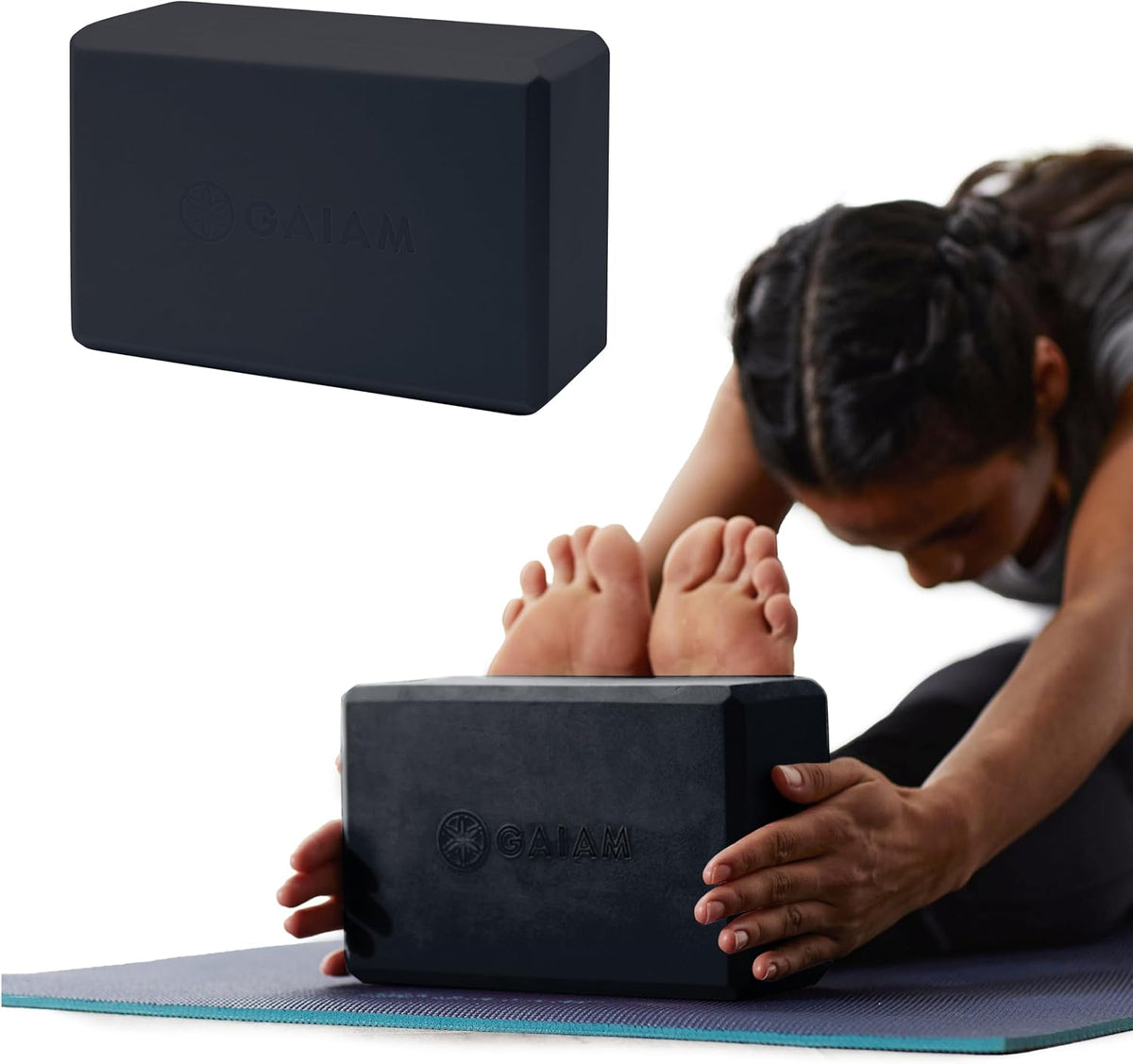 Gaiam Foam Yoga Block, Black, Latex-Free EVA
