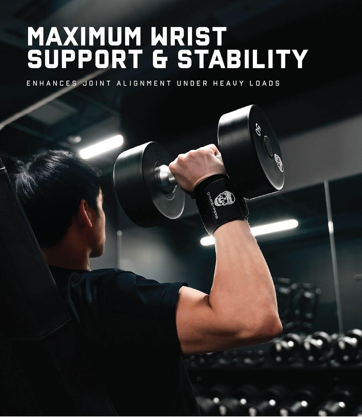 Gymreapers Weightlifting Wrist Wraps 18 Inch, Black - view 2