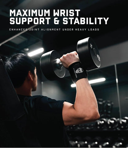 Gymreapers Weightlifting Wrist Wraps 18 Inch, Black - view 2