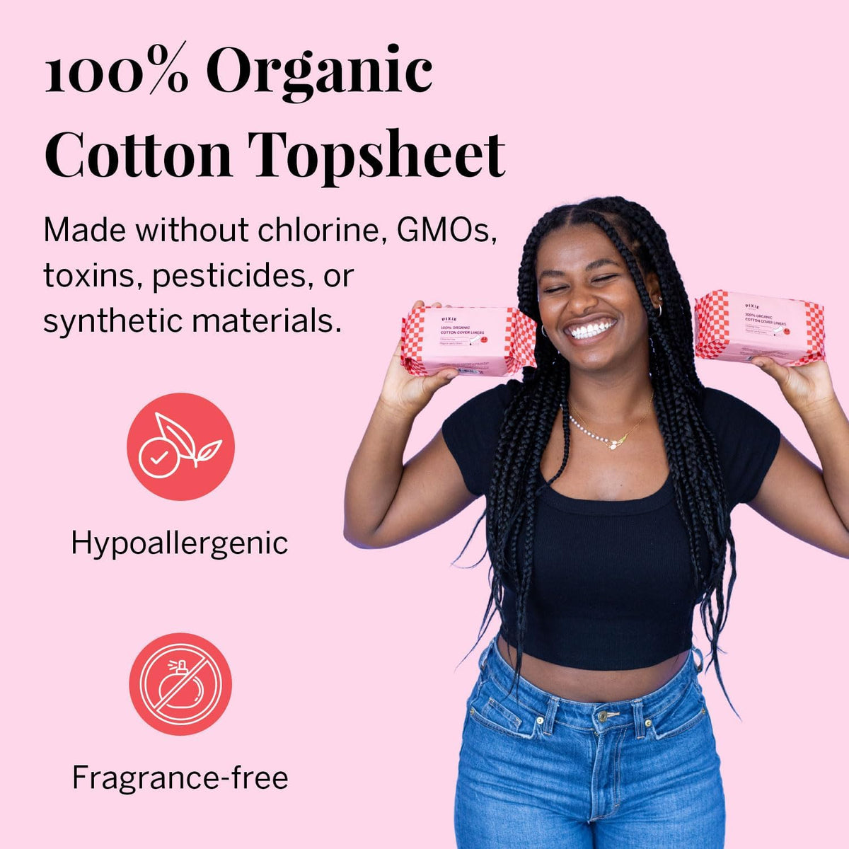 Pixie Organic Cotton Regular Wrapped Panty Liners 44 Count - view 2