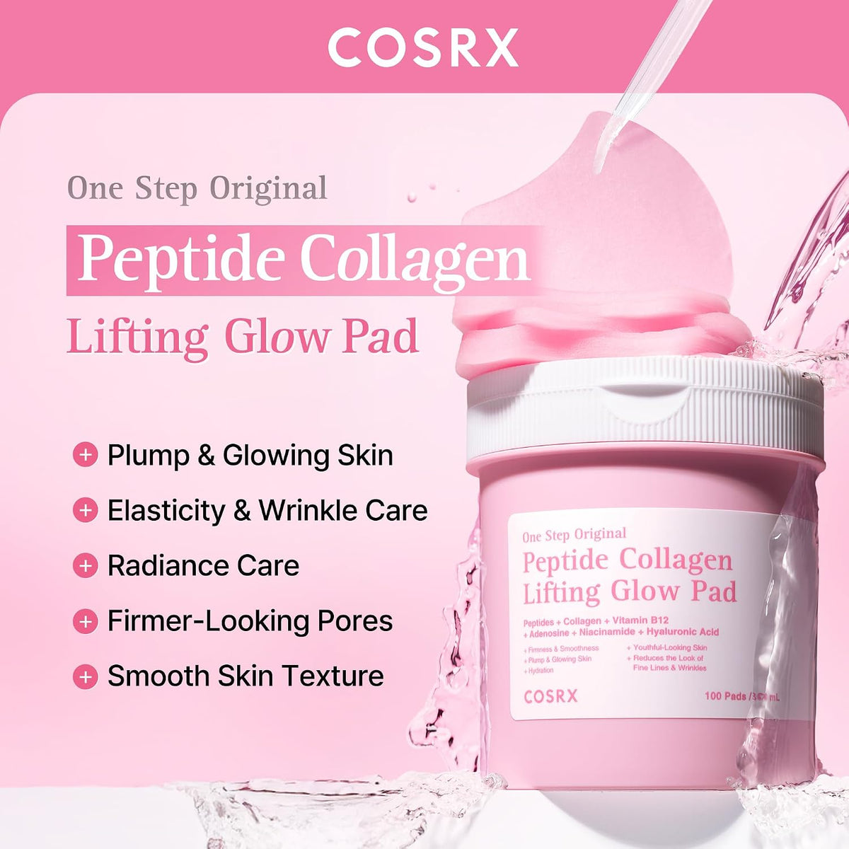 COSRX One Step Original Peptide Collagen Lifting Glow Pad, 100 Pads - view 2