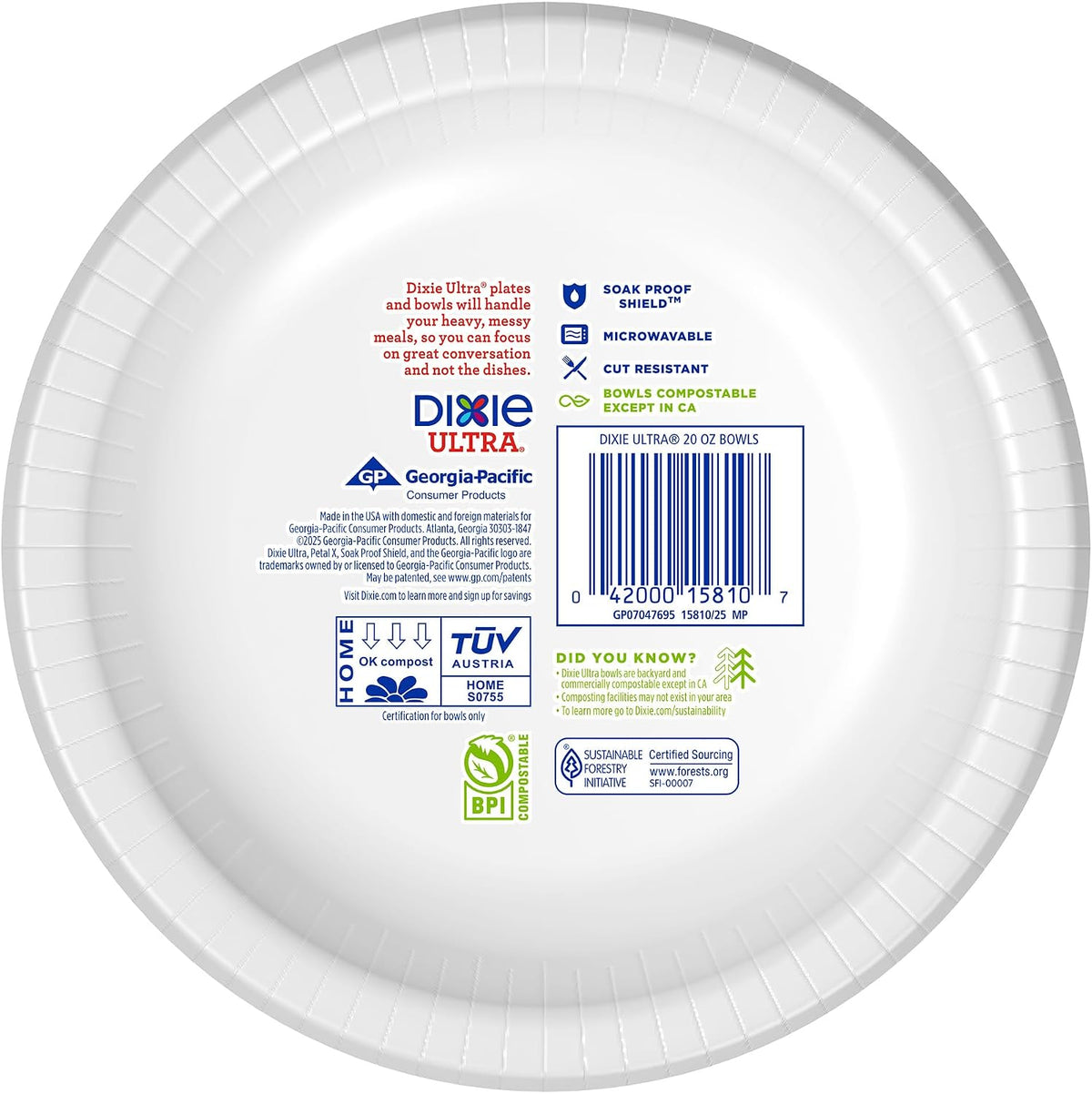 Dixie Ultra Large Paper Bowls 20 oz, 56 Count - view 6