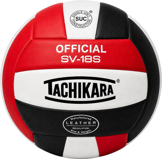 Tachikara SV18S Composite Leather Volleyball, Red/White/Black