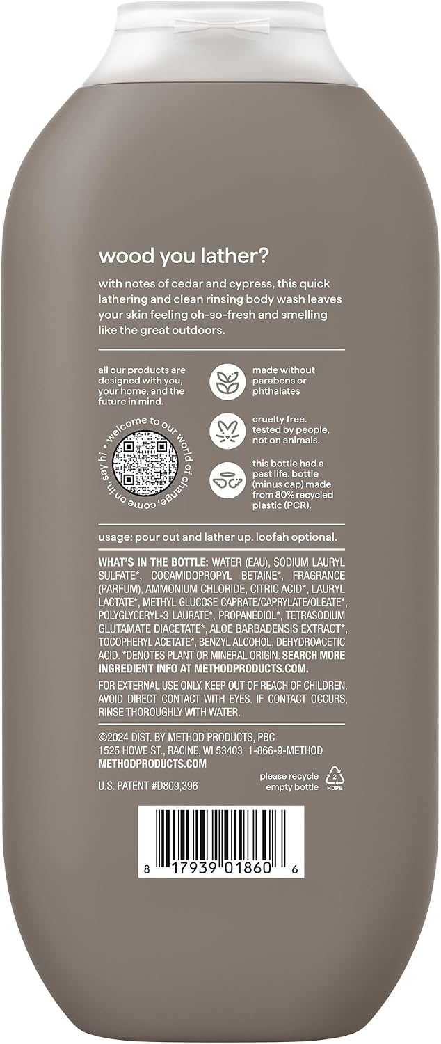 Method Men Body Wash Cedar + Cypress 18 fl oz (532 ml) — alternate product view