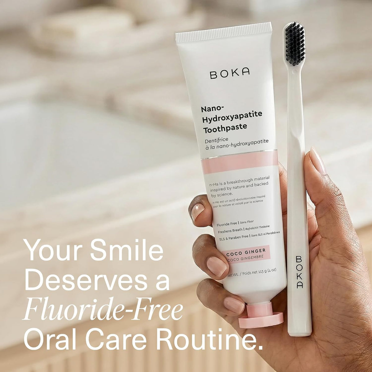 Boka Fluoride-Free Nano Hydroxyapatite Toothpaste, Ginger - view 3
