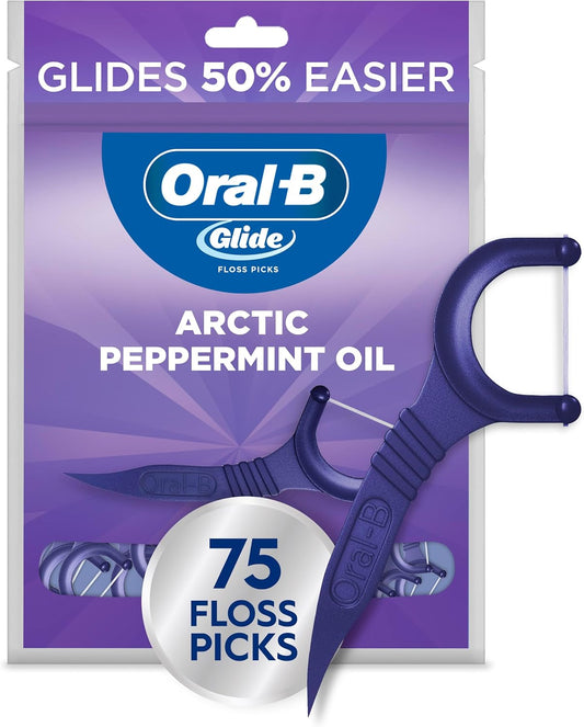 Oral-B Glide Floss Picks, Arctic Peppermint Oil, 75 Count