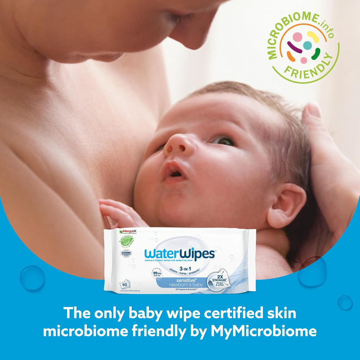 WaterWipes Sensitive+ Newborn and Baby Wipes, 60 Count - view 3