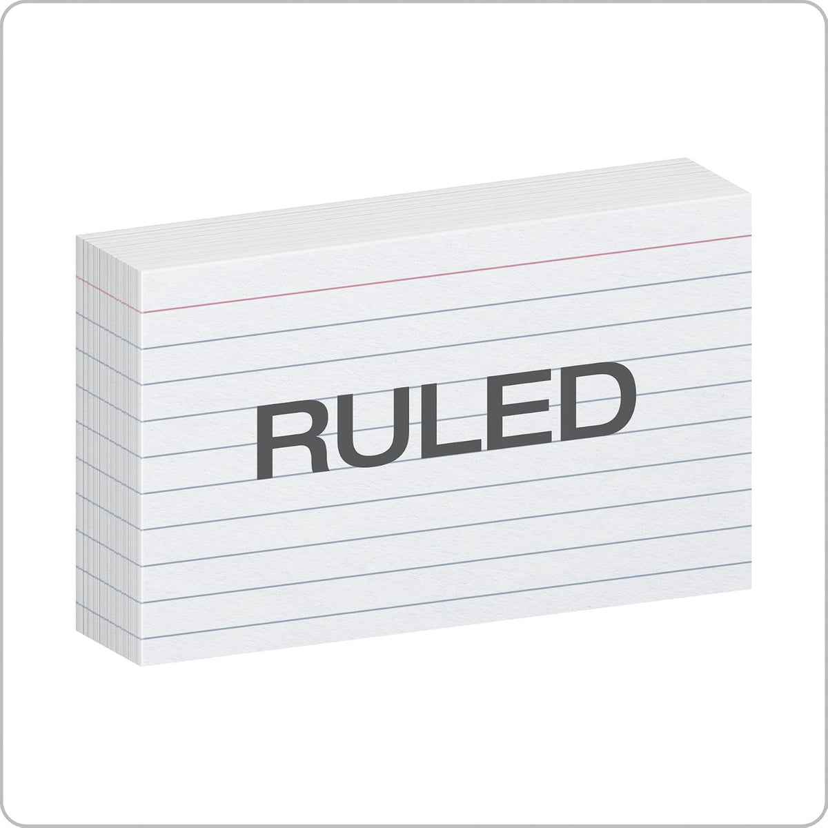 Oxford Heavyweight Ruled Index Cards, 3 x 5 Inch, White, 100 Pack - view 4