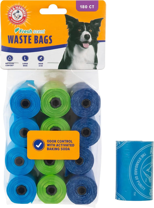 ARM & HAMMER Easy Tear Waste Bags for Dogs and Cats, 180 Count