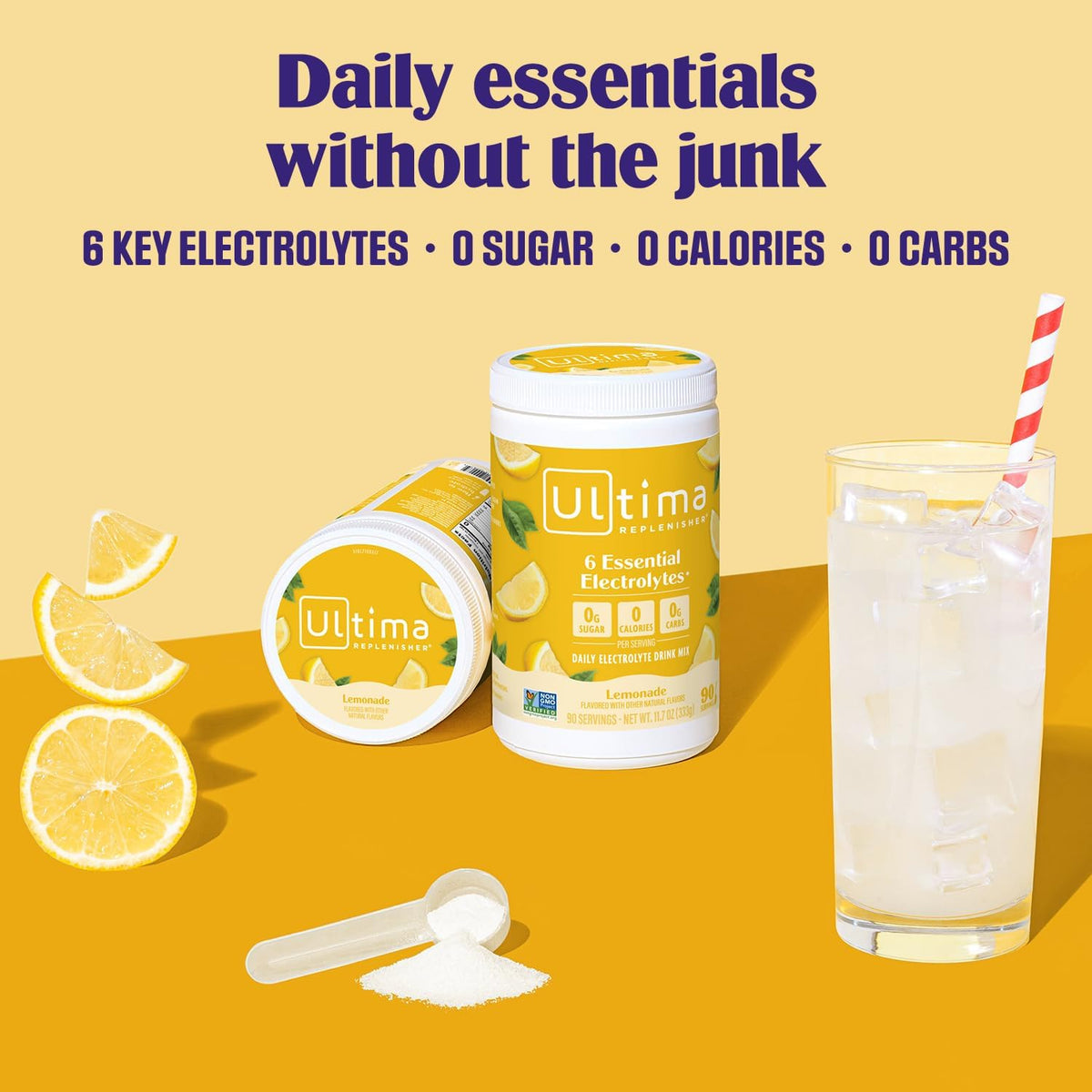 Ultima Replenisher Daily Electrolyte Powder, Lemonade, 90 Servings - view 2