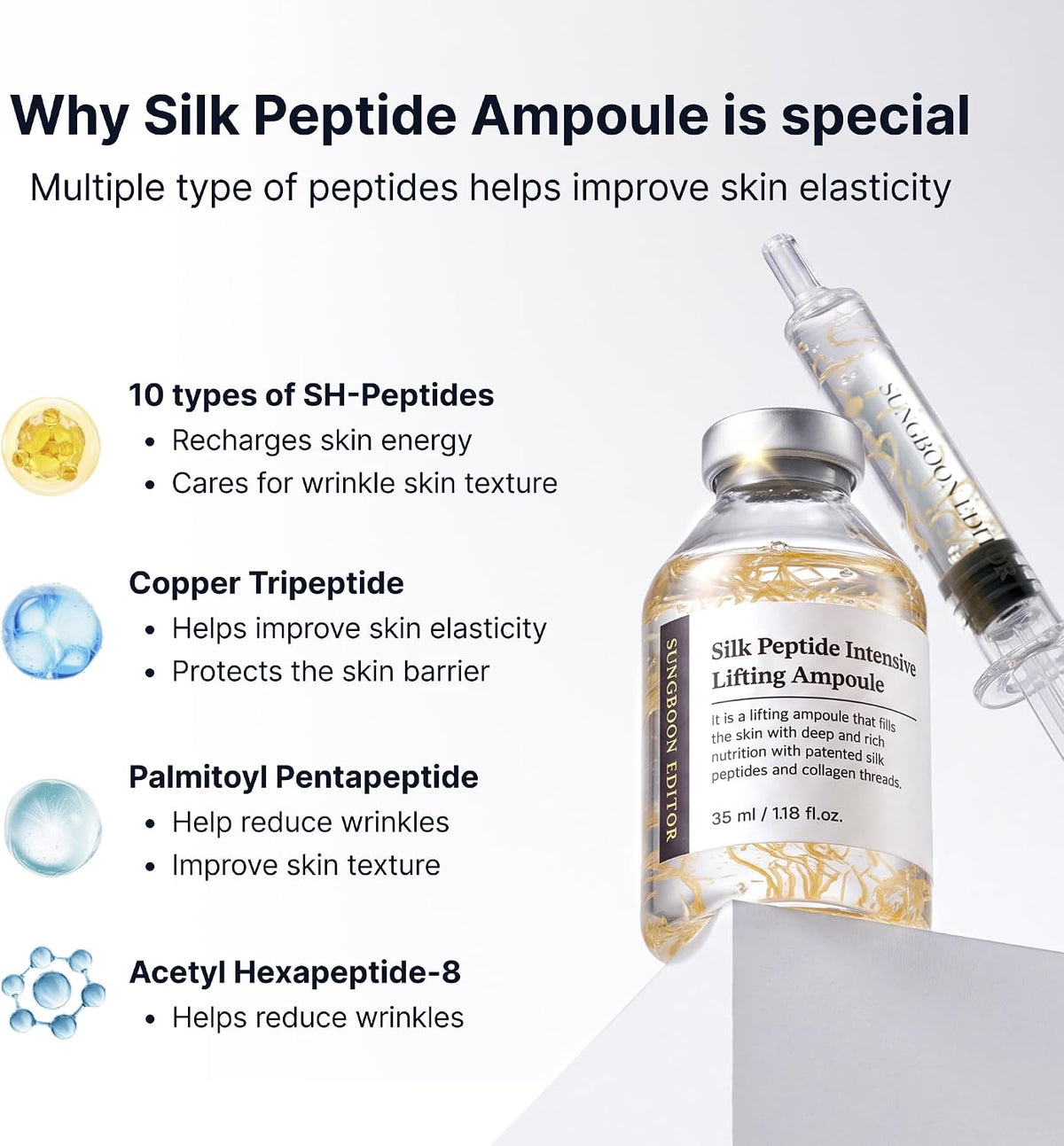 Sungboon Editor Silk Peptide Intensive Lifting Ampoule, 1.18 fl oz - view 4