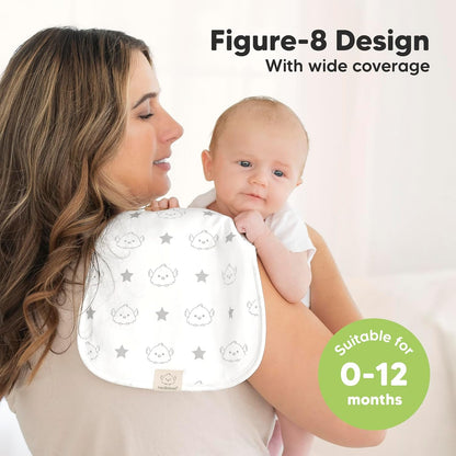 KeaBabies Organic Cotton Burp Cloths, Pack of 5, Constellation - view 3