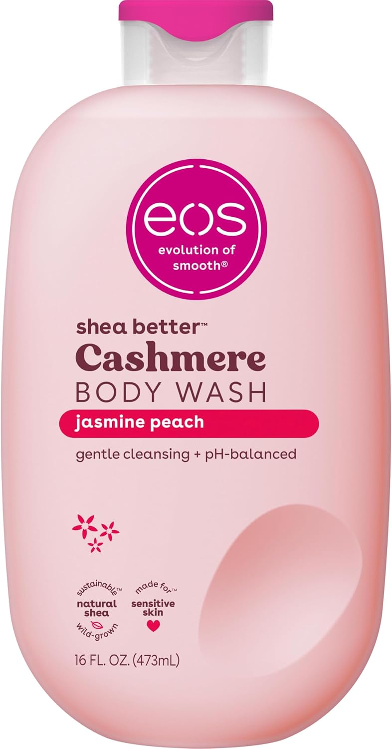 eos Cashmere Body Wash, Jasmine Peach, Creamy Gel with Shea Butter, 16 fl oz