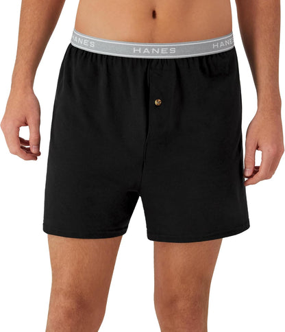 Hanes Men's Exposed Waistband Knit Boxers, 5 Pack, XL (US) - view 2