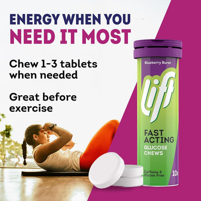 Lift Fast Acting Glucose Tablets, Blueberry, 10 Count, Pack of 12 - view 4