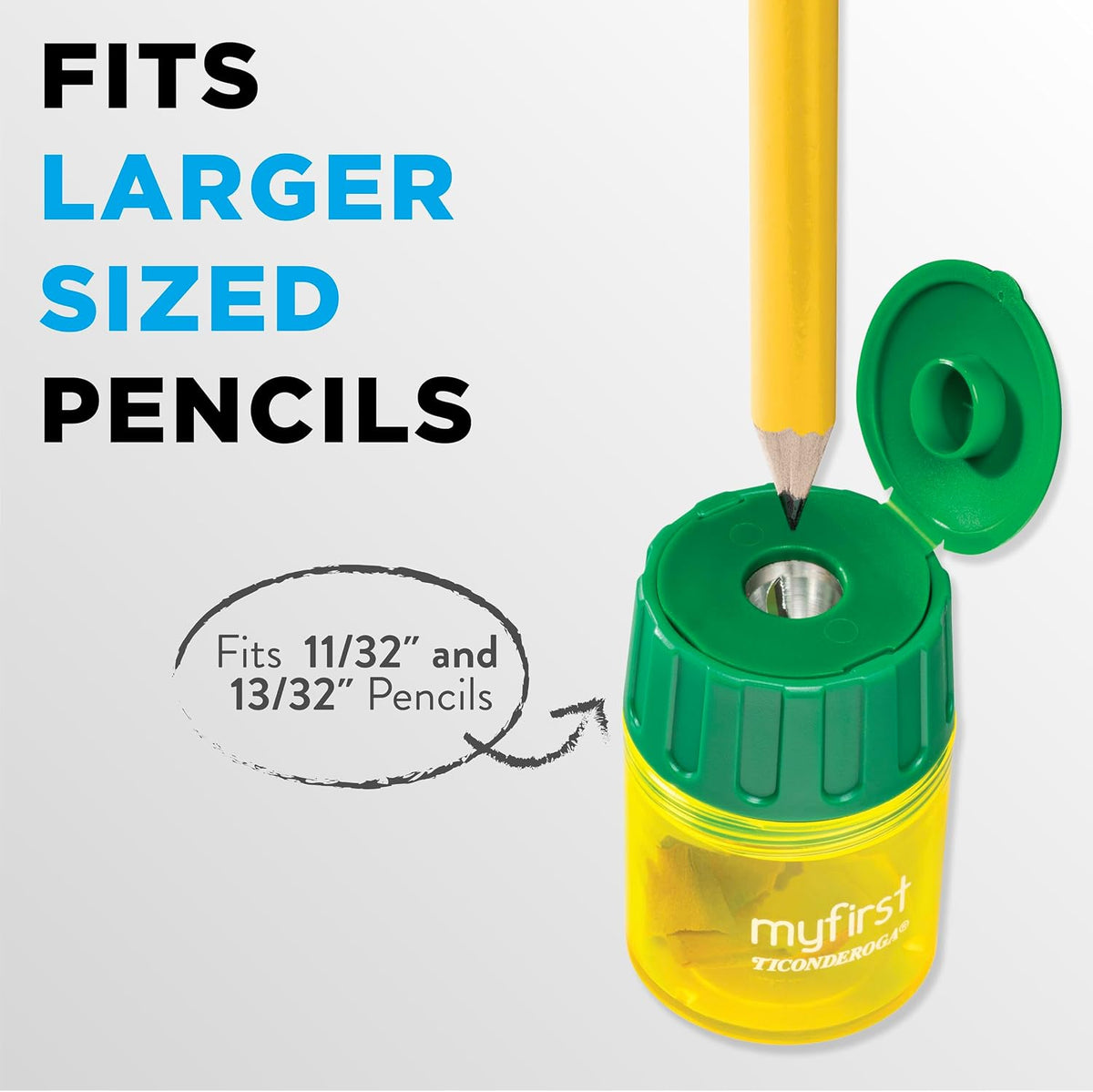 Ticonderoga My First Large Barrel Pencil Sharpener, Yellow and Green - view 3