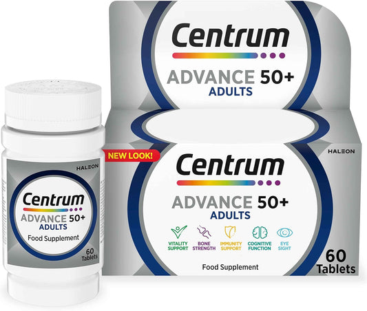 Centrum Advance 50+ Multivitamin Tablets, 24 Nutrients, 60 Count