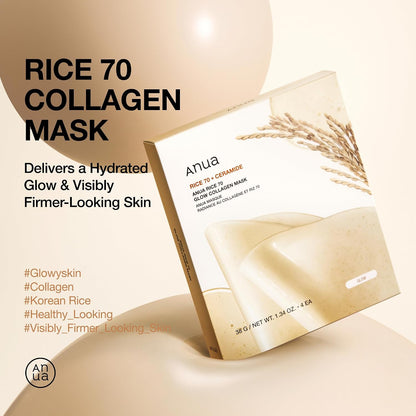 Anua Rice 70 Glow Collagen Mask 4 Pack - view 2