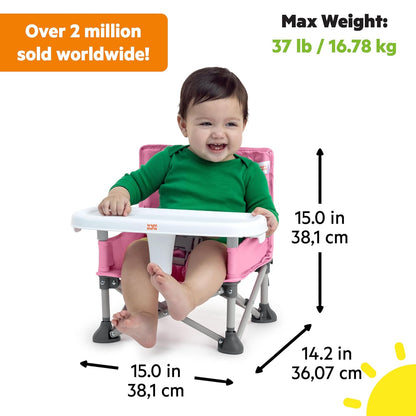 Bright Starts Pop 'N Sit Portable Booster Seat, Pink, 6 Months to 3 Years - view 3