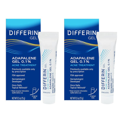 Differin Adapalene Gel 0.1% Acne Treatment, 15 gram, 60-day supply, 2 Count
