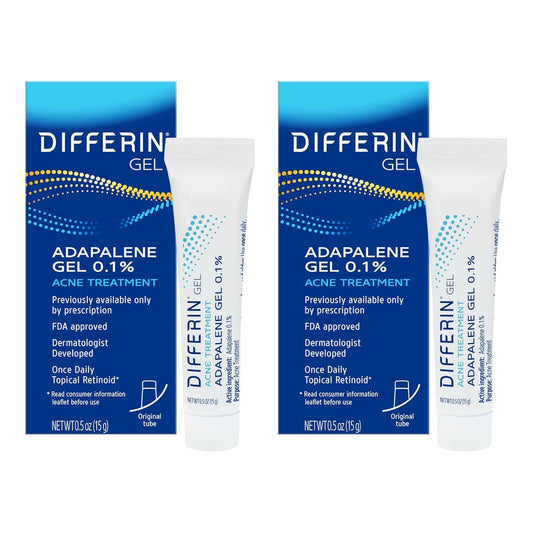 Differin Adapalene Gel 0.1% Acne Treatment, 15 gram, 60-day supply, 2 Count