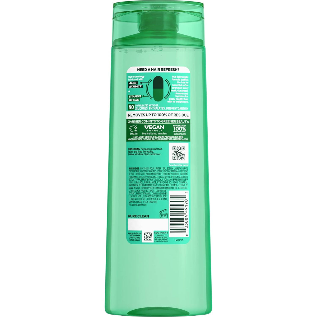 Garnier Fructis Pure Clean Shampoo 12.5 fl oz - view 2