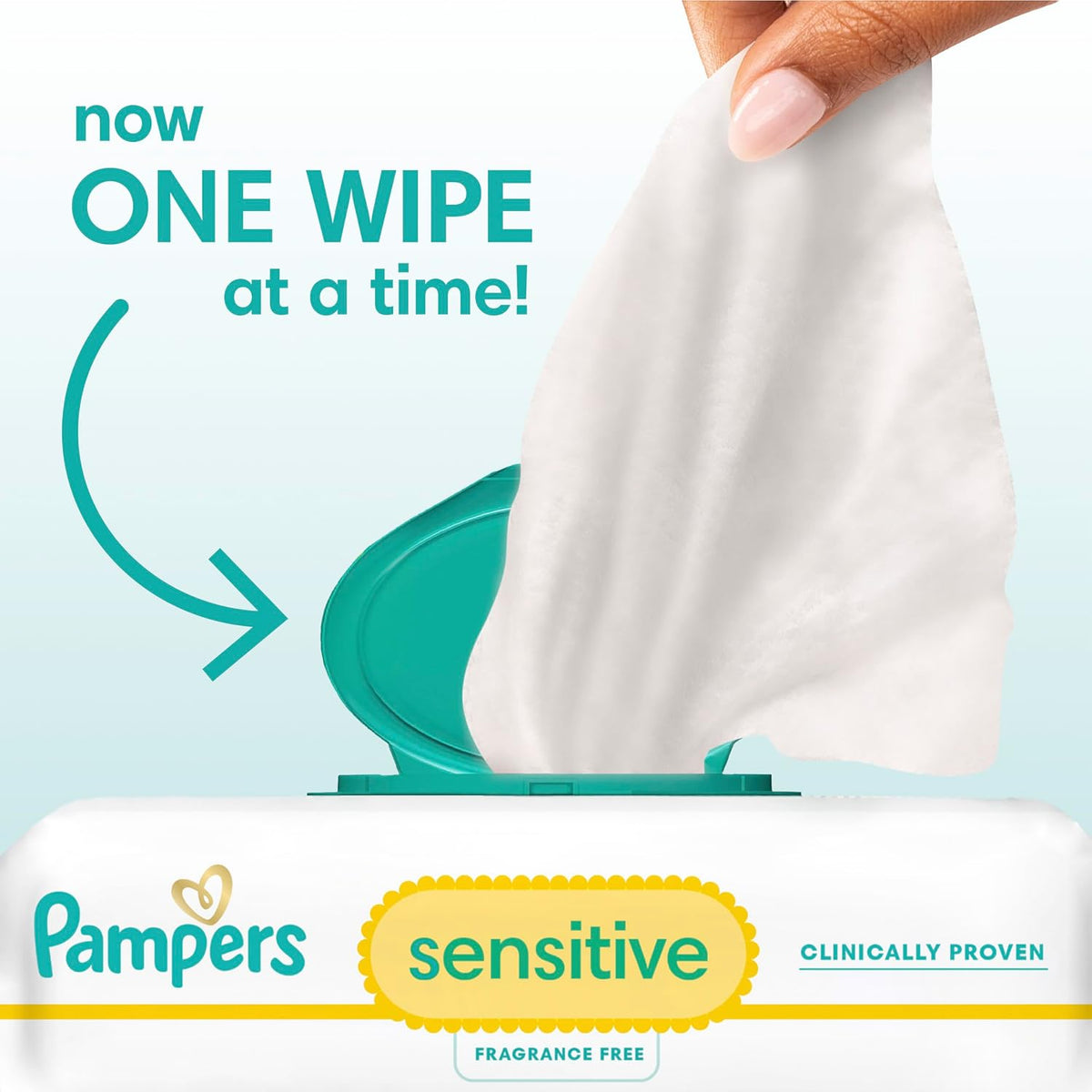 Pampers Sensitive Baby Wipes, Unscented, 1008 Wipes (18 Flip-Top Packs) - view 2