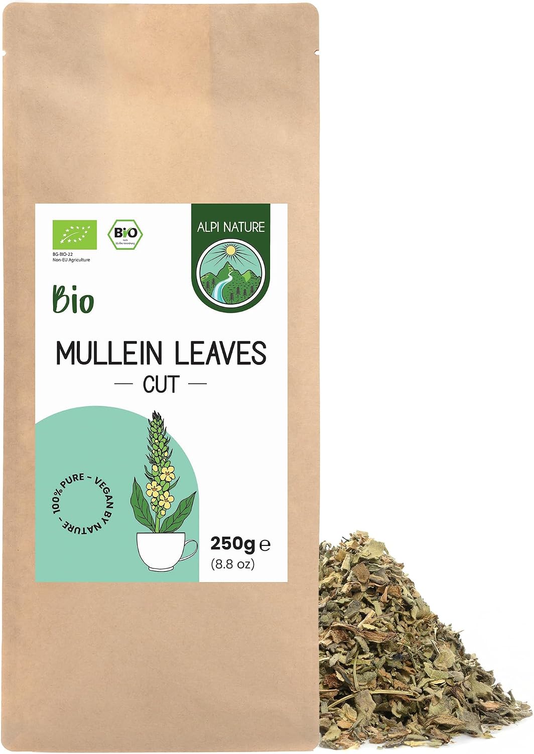 Alpi Nature Organic Mullein Tea Dried Cut Leaves 250 g