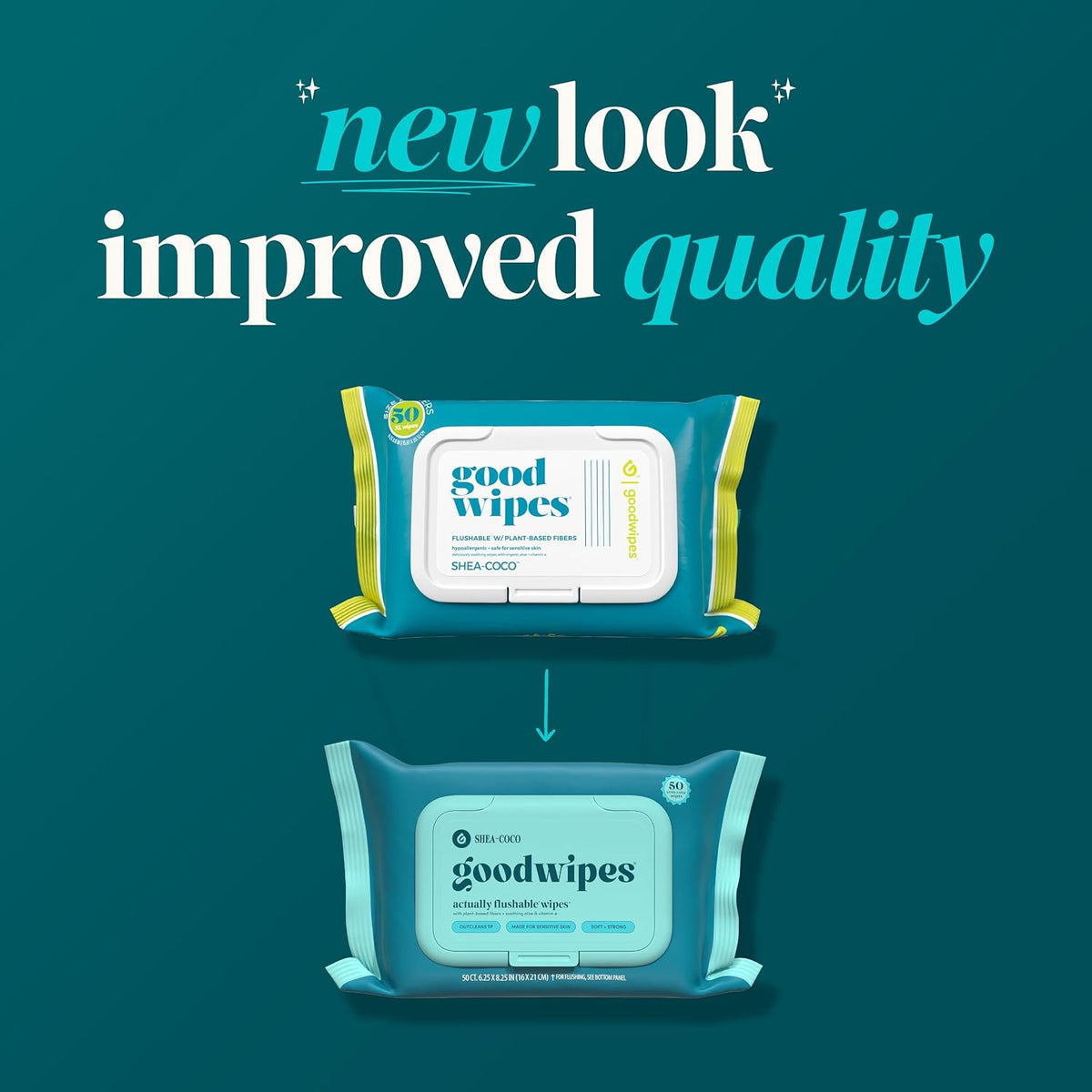 goodwipes Flushable Wipes, Shea-Coco, 318 Wipes (6 Pack + 1 Travel Size) - view 5