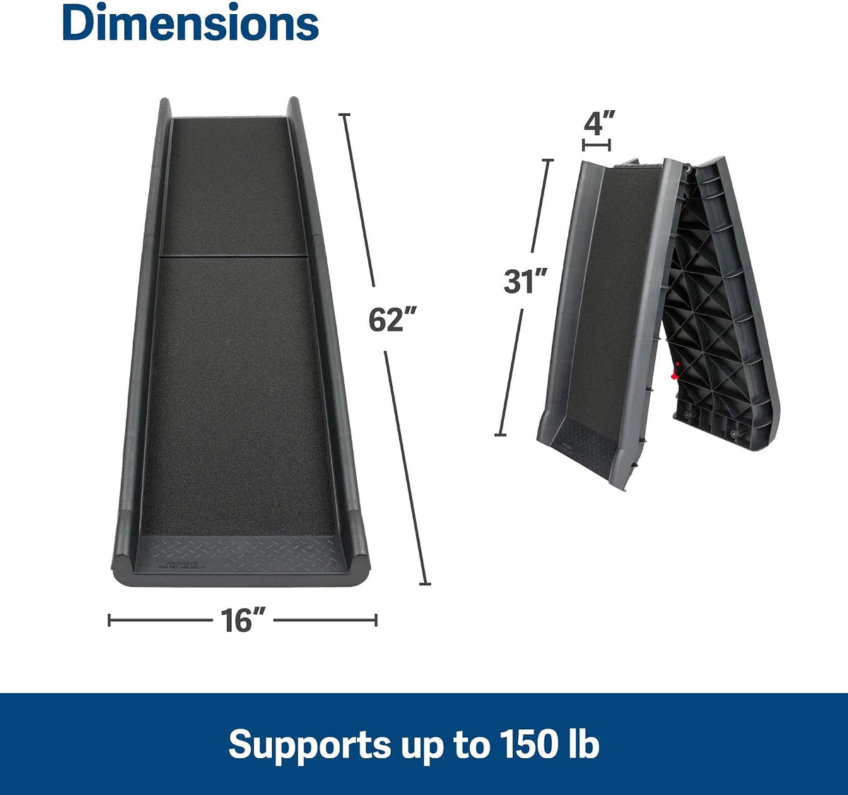PetSafe Happy Ride Folding Dog Ramp, 62 Inch, Supports Up to 150 lb — alternate product view