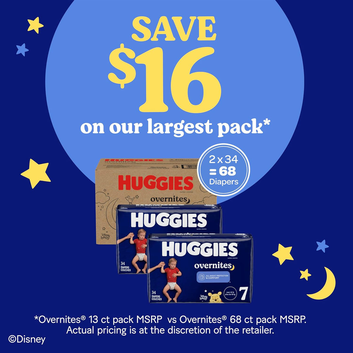 Huggies Overnites Nappies, Size 7 (41+ lbs), 60 Count - view 4