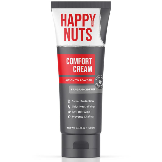 HAPPY NUTS Comfort Cream Deodorant for Men, Fragrance-Free, 3.4 fl oz