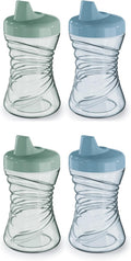 NUK First Choice Fun Grips Hard Spout Sippy Cups, 10 oz (300 ml), 4-Pack